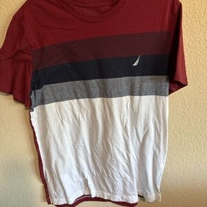 Nautica Men's Short Sleeve Striped Tee - Red, Navy, Gray, White
